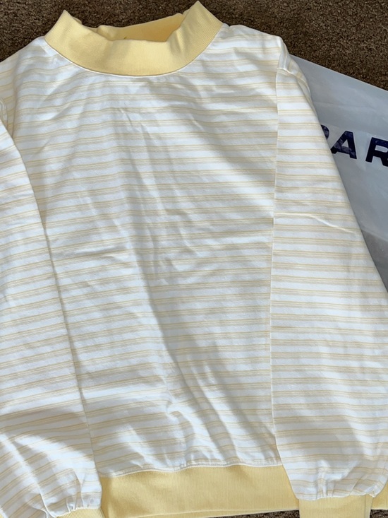 Parke Tops - PARKE Sunstripe Mockneck stripe pullover
